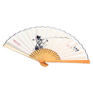 扇子古风竹扇子男士女士书生开州临江丝绸扇折扇中国风男女舞蹈