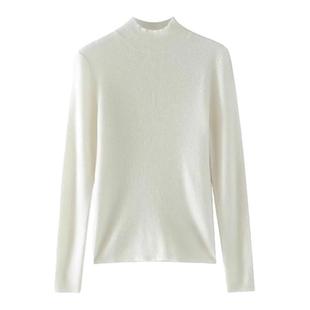 无缝一线成衣100纯山羊绒衫女修身秋冬加厚半高领羊绒打底衫内搭