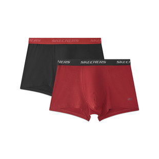斯凯奇男款新年红色内裤舒适透气面料内裤运动内裤平角裤四角裤