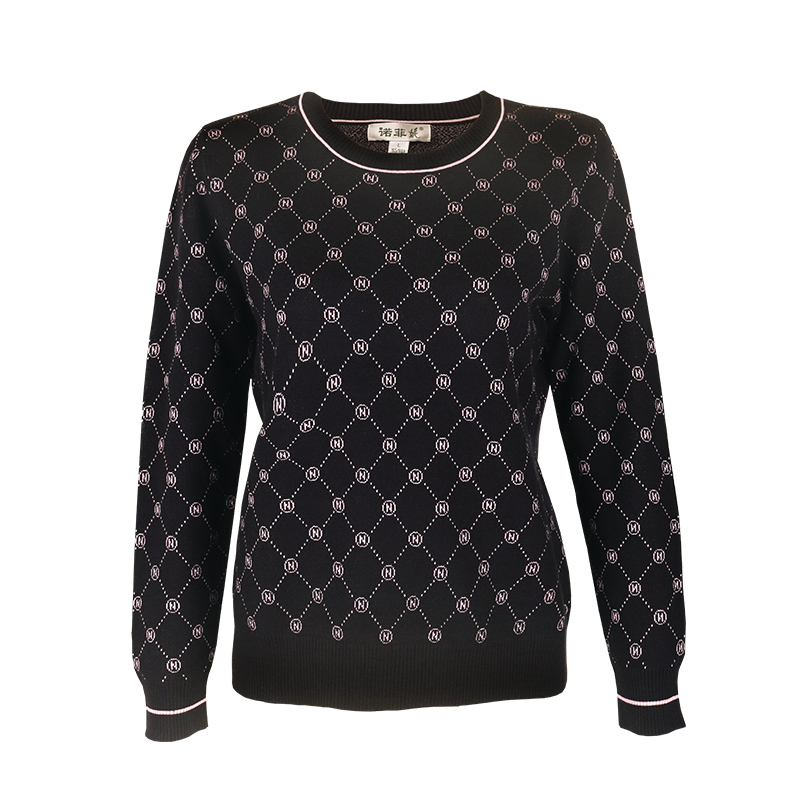 中年女装2025春秋新款丝绵混纺加厚针织长袖上衣50岁妈妈套头衫女