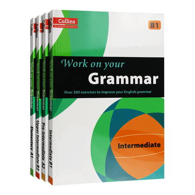 柯林斯攻破你的语法4册套装 英文原版教辅书 Collins Work on Your Grammar A1 A2 B1 B2 英语考试辅导书籍进口教材 英文版原版