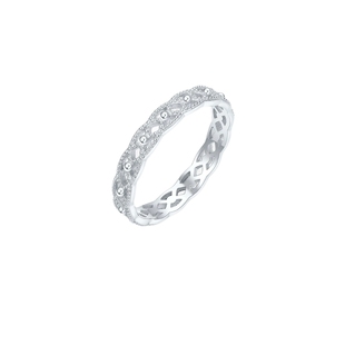 周六福铂金pt950戒指女款环绕几何镂空指环送女朋友新年礼物官方