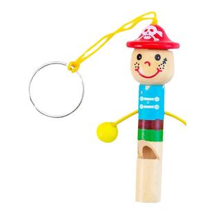 木质海盗口哨玩具儿童吹奏乐器宝宝小哨子钥匙扣幼儿园奖品小礼物
