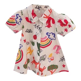 女童夏装连衣裙洋气韩版儿童女夏天小女孩公主裙子宝宝短袖衬衫潮