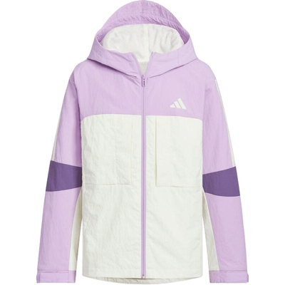 滔搏adidas阿迪达斯女大童运动训练连帽夹克外套KS0648