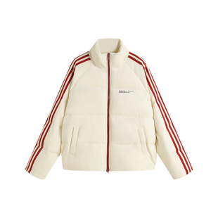 ATRY丝绒棉服外套男冬季国潮牌美式休闲加厚保暖撞色织带立领棉衣