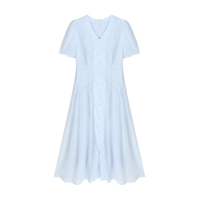 拼接莱赛尔夏日休闲百家好连衣裙