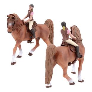 儿童玩具仿真动物模型骏马白马千里马竞技骑手骑师套装汉诺威摆件
