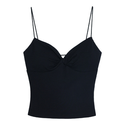 NEVA HU 泰式独特带胸垫吊带背心女夏设计感扭结性感辣妹露背上衣