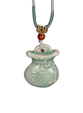 青瓷项链复古百搭手工挂饰挂件