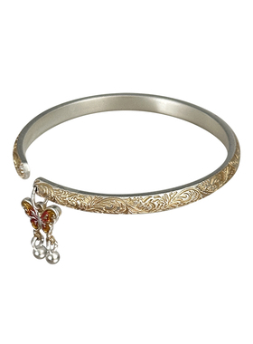 足银9999新中式国风蝴蝶手镯女