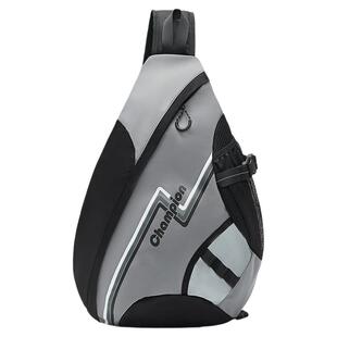 Champion冠军官方斜挎包大容量腰包胸包男单肩包运动风弓箭包黑色