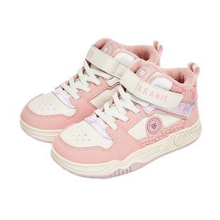 泰兰尼斯冬季新款女童加绒板鞋高帮防水机能鞋女孩软底轻便运动鞋