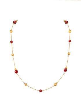 ZEGL红玛瑙叠戴毛衣女链轻奢项链