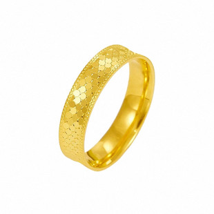 鱼鳞龙鳞戒指 纯银镀18K黄金色亮镜金爆闪指环时尚百搭男女情侣潮