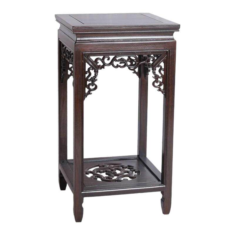 实木花架落地盆景架非洲置物架中式方形黑檀木木质明式客厅几花