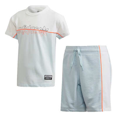 Adidas/阿迪达斯正品夏新款男女小童休闲舒适户外运动套装FM6558