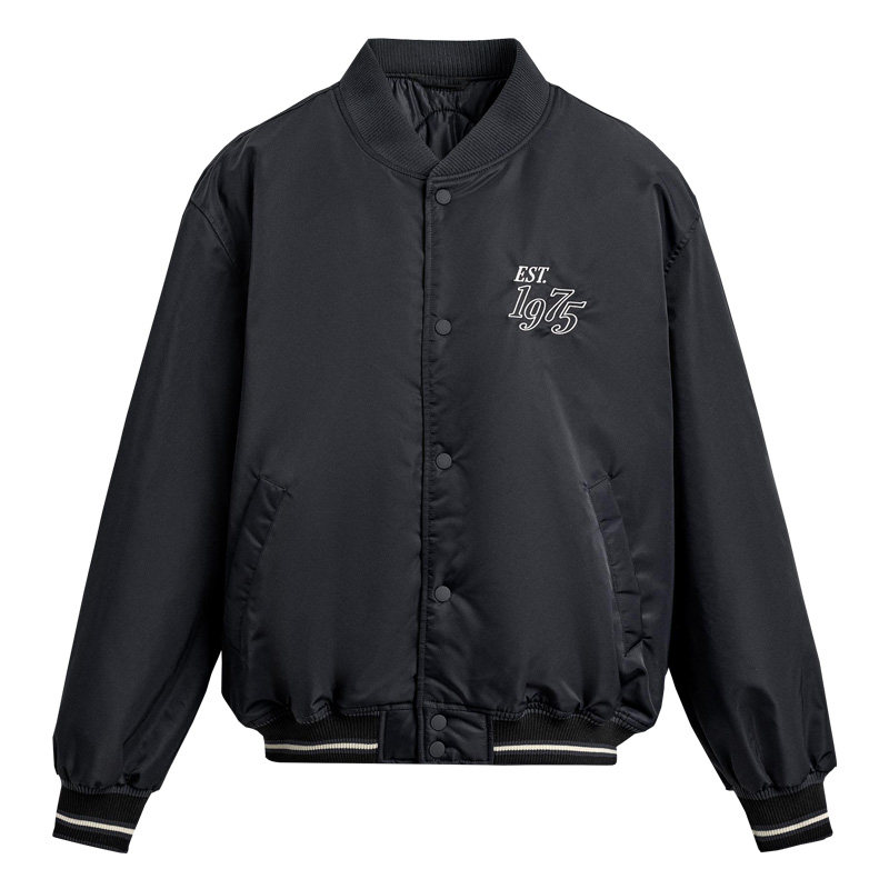 秋冬男装撞色刺绣棒球领棉服飞行员长袖夹克外套厚ZA4391320 500