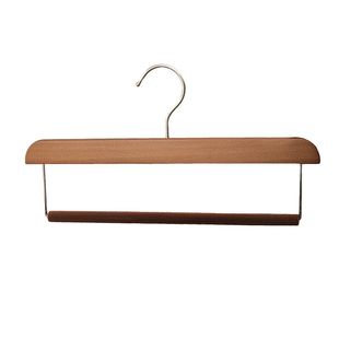 北欧风格实木裤架家用无痕防滑收纳神器挂裤衣柜木质裤夹植绒