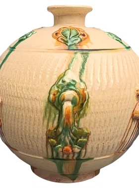 国风陶瓷装饰古典样板间雕花陶罐