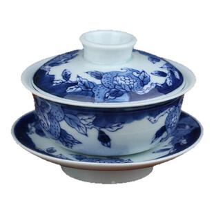 盖碗茶杯 贵和祥超值手绘三才 景德镇特卖陶瓷功夫茶具茶碗 大号