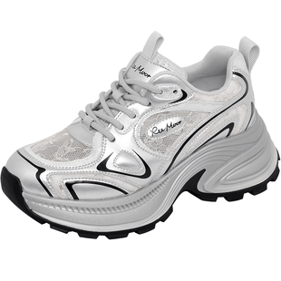 reemoor2026新款法式复古厚底老爹鞋女增高休闲运动鞋女鞋睿慕