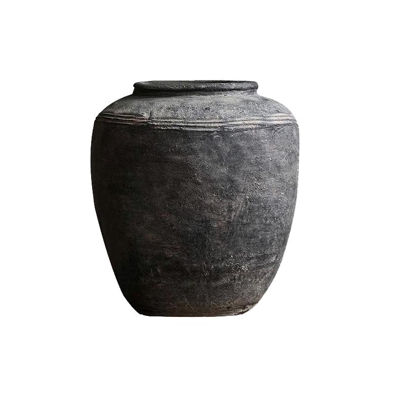 久伴大口径粗陶落地设计师款花瓶