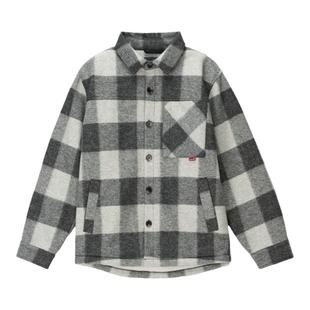 商场同款Levi's李维斯秋冬男士格纹宽松衫领仿羊羔绒厚外套0017O