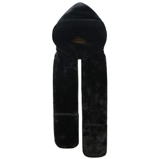 帽子男冬季护耳保暖加厚毛绒帽手套连帽冷帽围脖围巾一体三件套潮