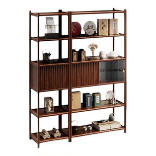 博古架中式实木茶柜置物架茶架收纳柜2025新款客厅多宝阁茶具茶室