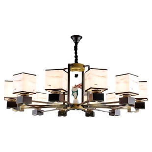 新中式包厢吊灯圆桌带射灯餐饮火锅古典餐厅饭店包房酒店民宿灯具