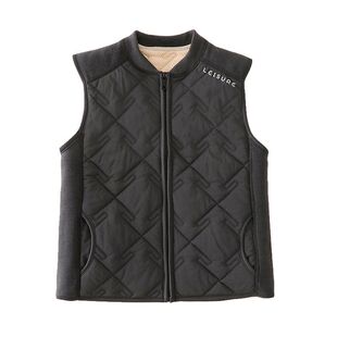 儿童马甲加绒加厚德绒男童拉链保暖上衣女童坎肩校服内搭无袖冬季