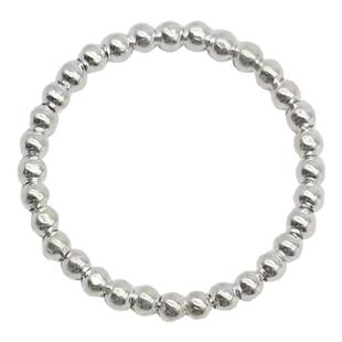 925纯银串珠叠戴戒指素圈简约小众高级感绿松石转运珠指环食指戒