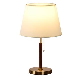 美式复古实木中式台灯中古新中式简约客厅主卧家用卧室床头灯大号