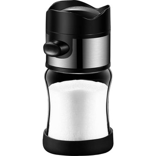 定量盐罐玻璃调料盒厨房调料罐密封防潮盐瓶调味罐家用调料瓶套装