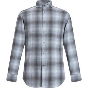 【渐变轻绒】LAMPO/蓝豹男士长袖衬衫进口棉休闲衬衣男百搭衬衫男