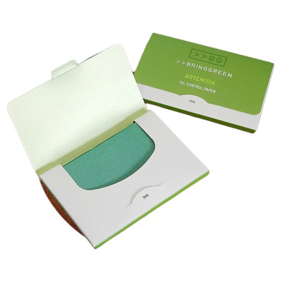 韩国BRINGGREEN芭兰歌林陈蒿艾草面部吸油纸油皮补妆神器柔焦