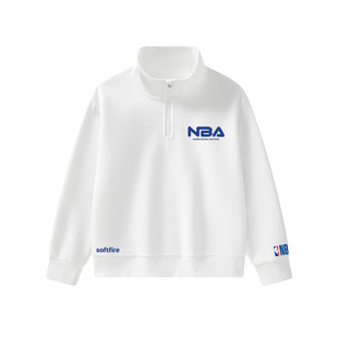 NBA联名儿童卫衣男女童运动休闲童装潮牌半拉链酷帅上衣SOFTFIRE