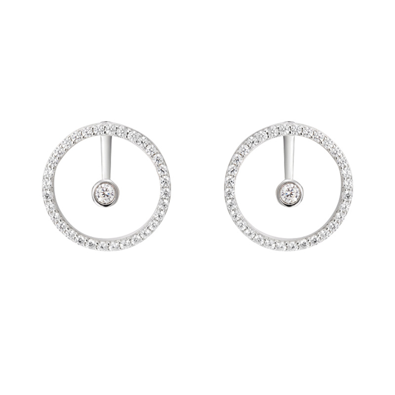 BENSHENG法式925純銀耳釘女wedding圓環(huán)法式輕奢高級感小眾耳飾品