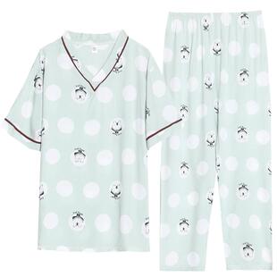 绵绸睡衣女夏款薄款套装可爱春秋季夏天棉绸短袖家居服2026年新款