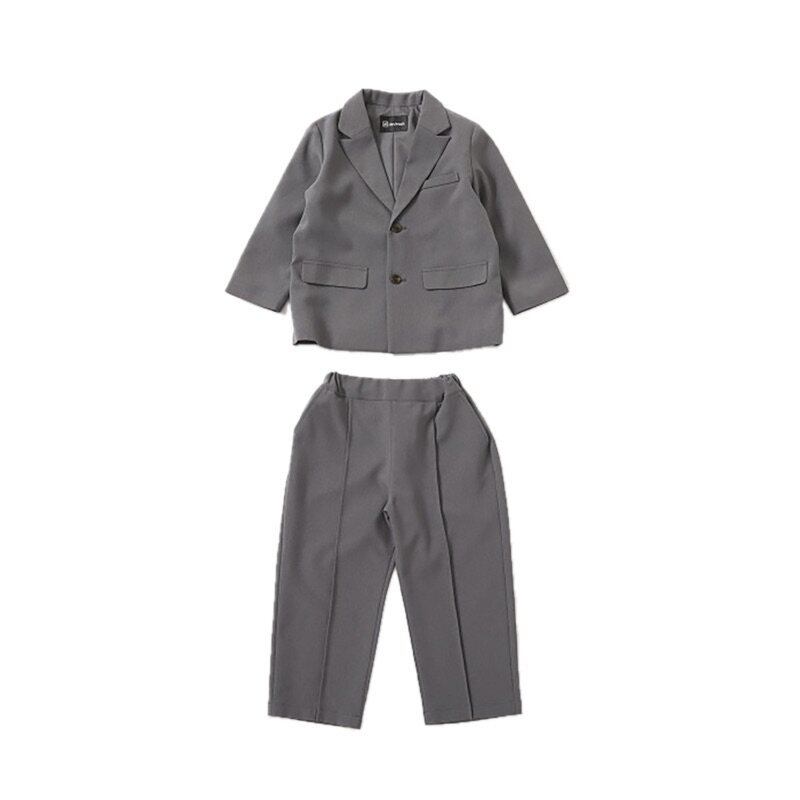 日本 devirock 2025秋男童正装礼服领单扣子休闲西服西装西裤套装