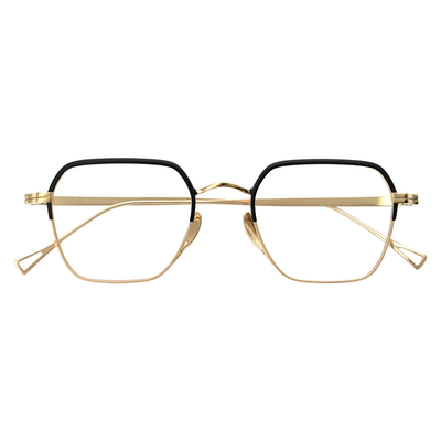 日本万年龟超轻纯钛方形眉框眼镜