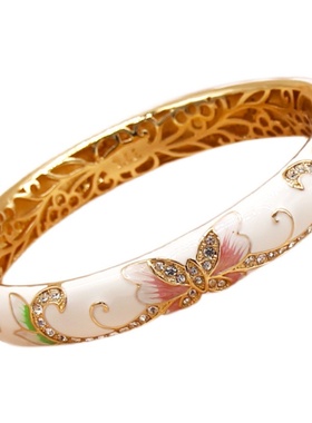 掐丝珐琅复古女铜景泰蓝手镯双层