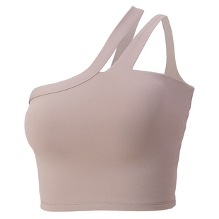 DCW单肩带运动内衣女瑜伽美背可外穿普拉提训练背心性感健身文胸