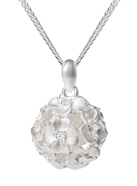 宫里上新古法足银999锦花囊项链