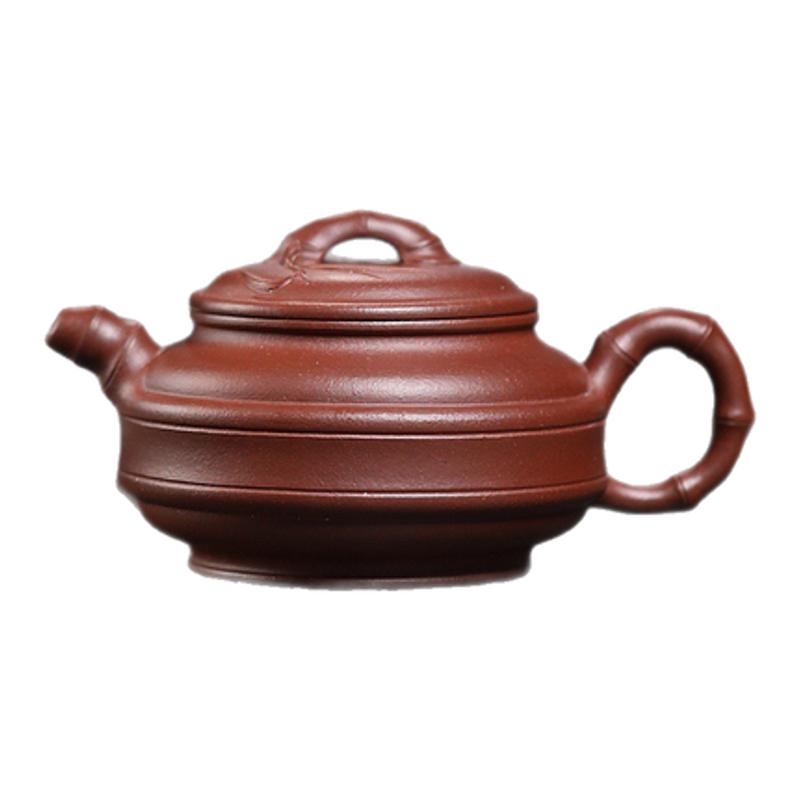 宜兴原矿底槽清紫砂竹叶壶200ml