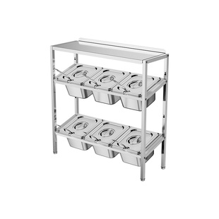 1/6三层斜面置物板份数盆架子奶茶店果酱盒果粉格调料格带盖商用