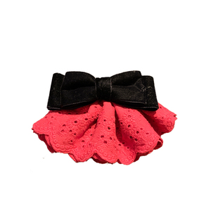 气质红色蕾丝裙摆蝴蝶结发夹女高级感复古发卡新年圣诞头饰弹簧夹