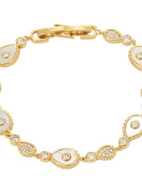 微镶锆石气质手饰品女高级感天然贝壳恶魔之眼手链