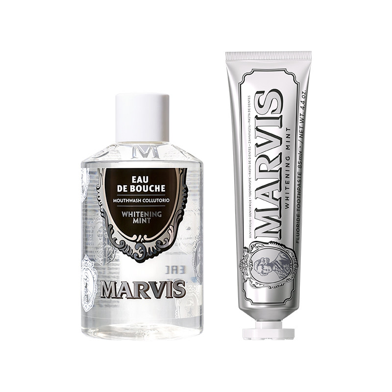 Marvis玛尔仕牙膏漱口水口腔护理套装薄荷清新净澈意大利原装进口